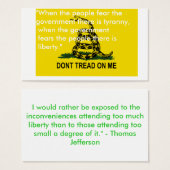 Dont tread on me flag cards (Front & Back)
