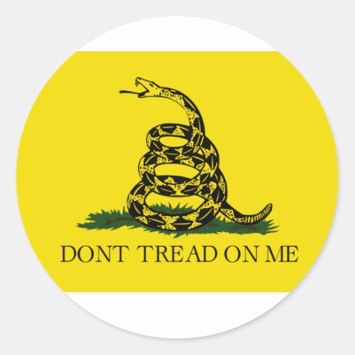 Dont Tread on Me Flag Classic Round Sticker