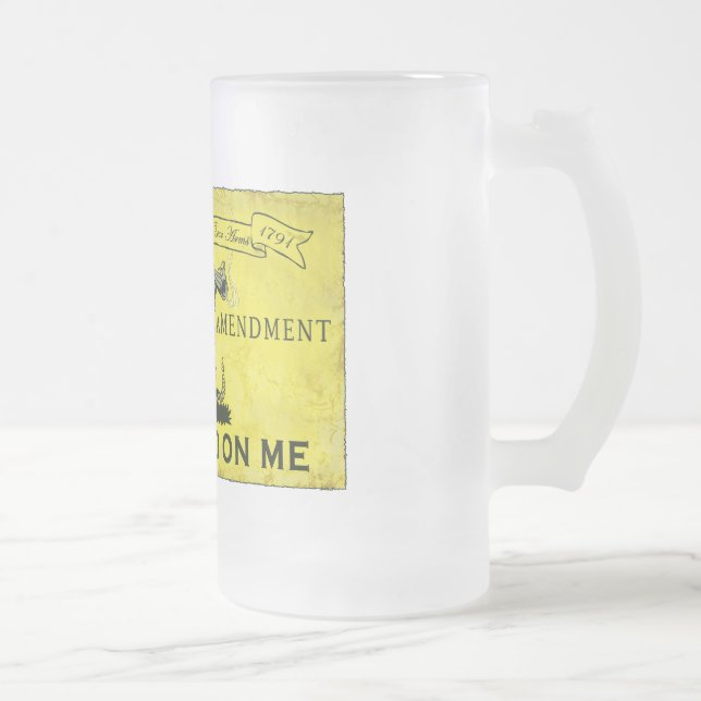 Dont Tread on Me Frosted Glass Beer Mug (Right)