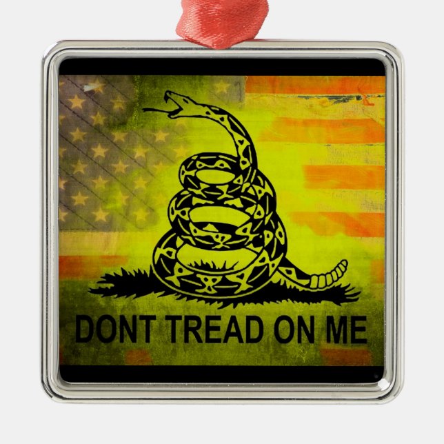 Don't Tread On Me Gadsden Flag American Flag Metal Ornament (Front)