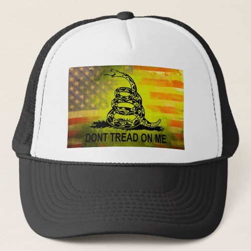 Dont Tread On Me Gadsden Flag American Flag Trucker Hat