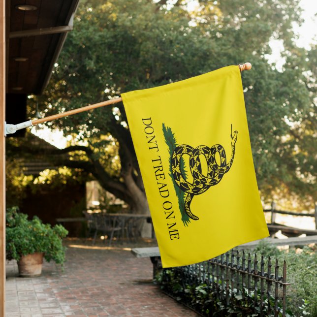 Don't Tread on Me (Gadsden Flag) (American Snake) House Flag (In SItu)