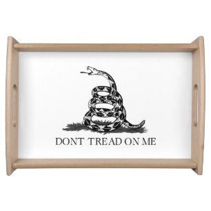 Don't tread on me Gadsden Flag Black Yellow Serving Tray