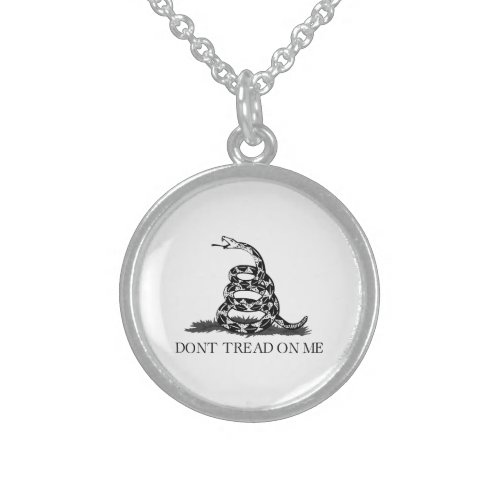 Dont tread on me Gadsden Flag Black Yellow Sterling Silver Necklace