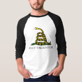 Don't Tread On Me T-Shirt - Gadsden Flag Rattlesnake Design - Men's Tee In White - Available Sizes S To 5XL