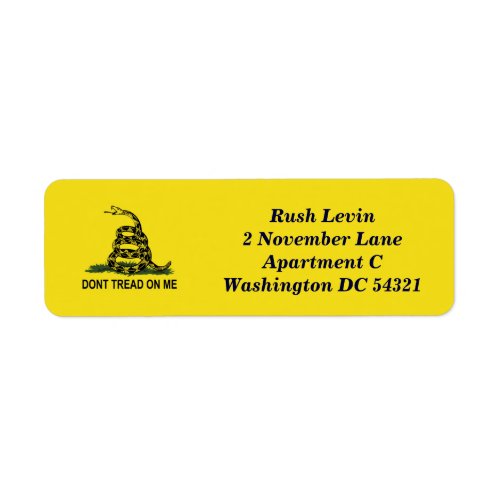 Dont Tread On Me Gadsden Flag Custom Label