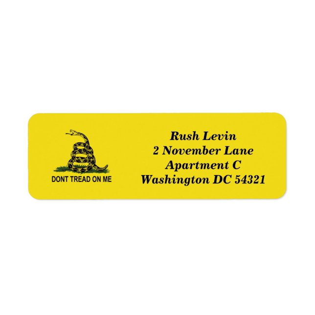 Dont Tread On Me Gadsden Flag Custom Label (Front)
