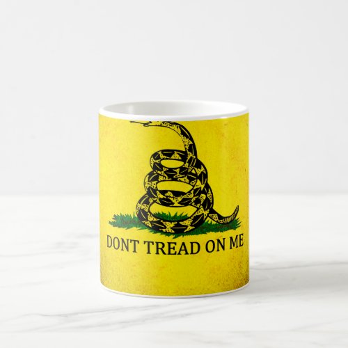 Dont Tread On Me Gadsden Flag _ Distressed Coffee Mug