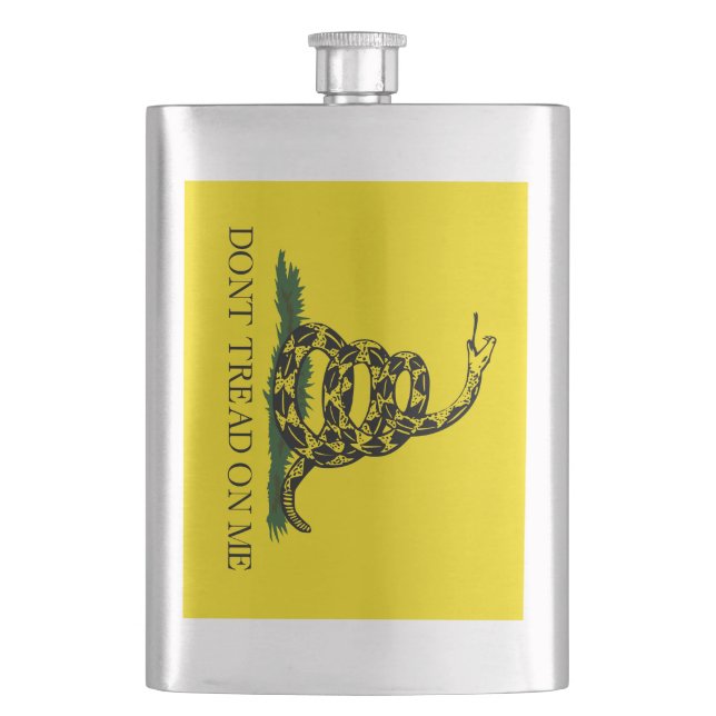 Don't Tread on Me Gadsden flag Flask (Front)