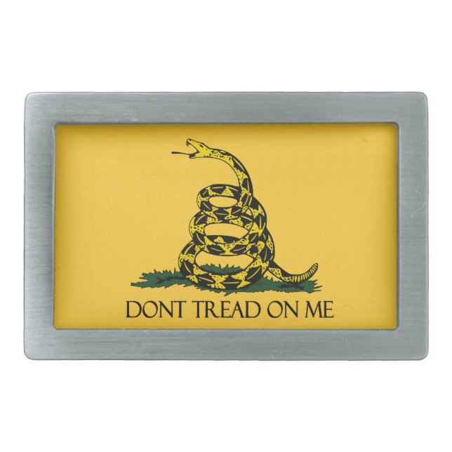 Dont Tread on Me Gadsden Flag Historical Military Belt Buckle (Front)