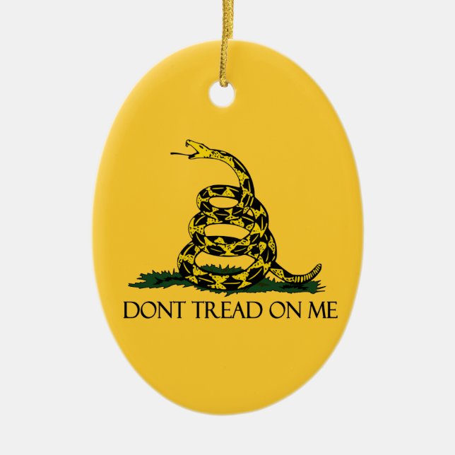 Dont Tread on Me Gadsden Flag Historical Military Ceramic Ornament (Front)