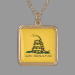 Dont Tread on Me Gadsden Flag Historical Military Gold Plated Necklace