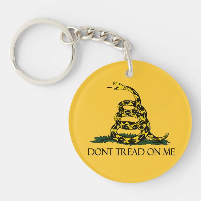 Dont Tread on Me Gadsden Flag Historical Military Keychain (Front)