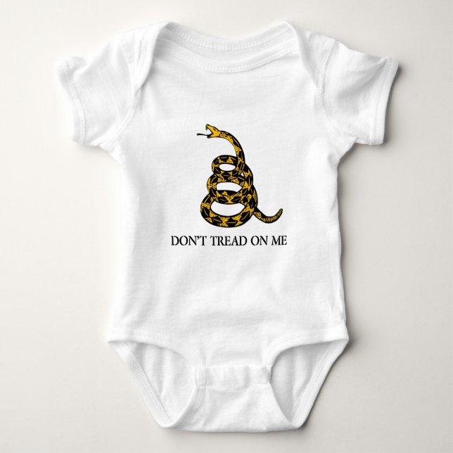 don't tread on me - gadsden flag libertarian baby bodysuit (Front)