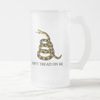 don't tread on me - gadsden flag libertarian frosted glass beer mug