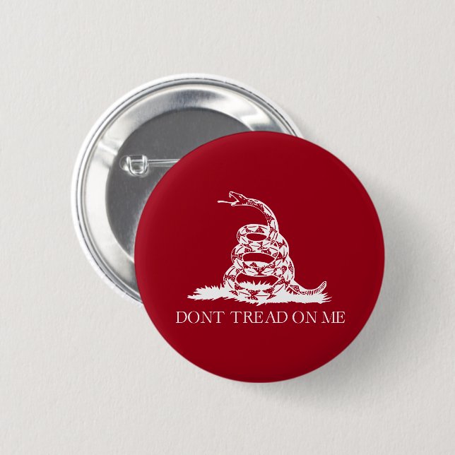 Don't tread on me Gadsden flag Libertarian Snake Button (Front & Back)