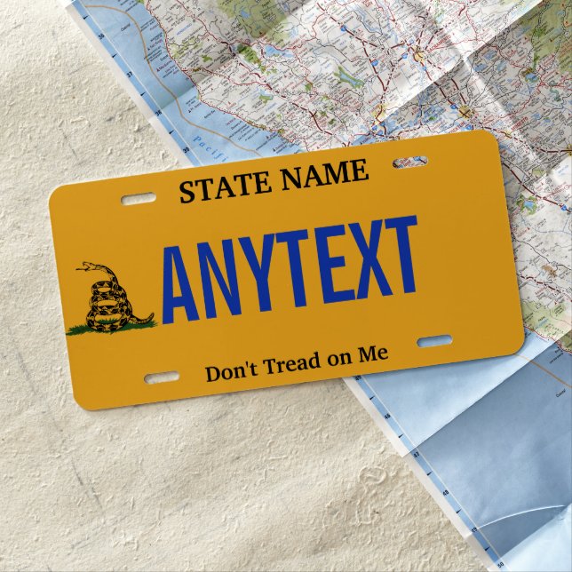 Don't Tread On Me Gadsden Flag License Plate (In Situ)