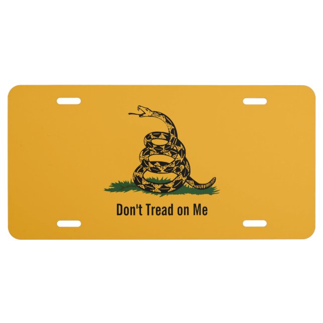 Don't Tread On Me Gadsden Flag License Plate (Front)