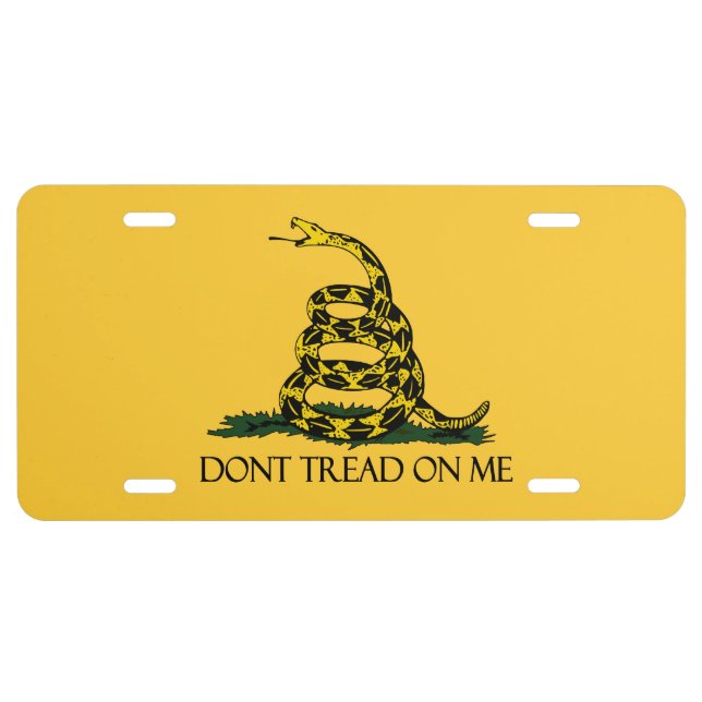Don't Tread on Me, Gadsden Flag Patriotic History License Plate (Front)