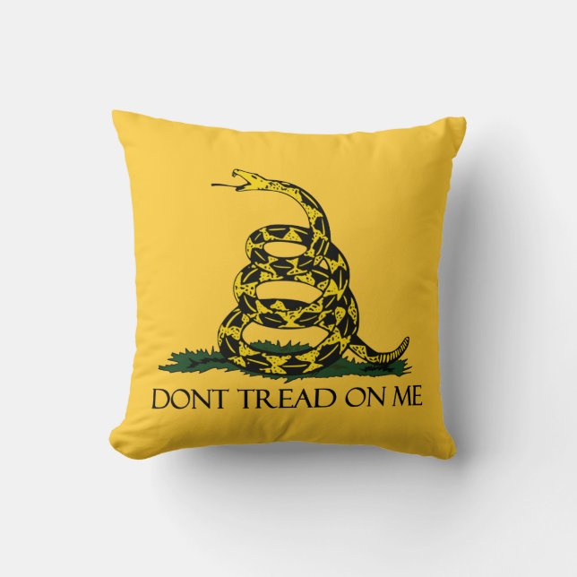 Don't Tread on Me, Gadsden Flag Patriotic History Throw Pillow (Front)