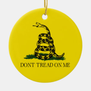 Dont Tread On Me Gadsden Flag Political Ceramic Ornament