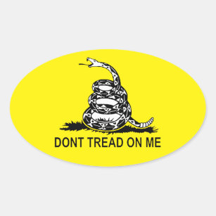 Snekright gadsden flag parody meme no step on snek sticker