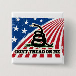 Don't Tread on Me, Gadsden flag, red white blue Button