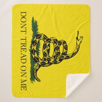 Don't Tread On Me Gadsden Flag Sherpa Blanket by FlagGallery at Zazzle