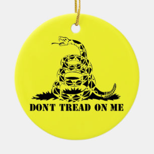 Dont Tread On Me Gadsden Flag Snake Symbol Ceramic Ornament