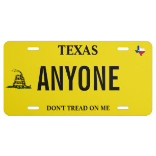 Don't Tread On Me Gadsden Flag Texas License Plate