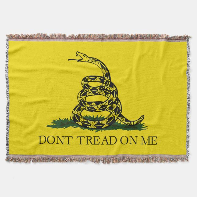 Don't Tread On Me Gadsden Flag Throw Blanket (Front)