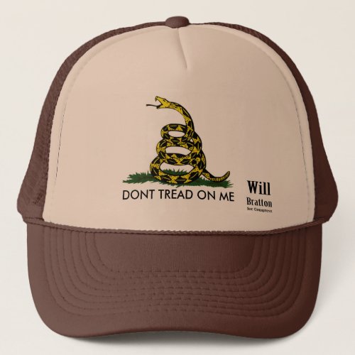 DONT TREAD ON ME Gadsden Rattler Will Bratton Trucker Hat