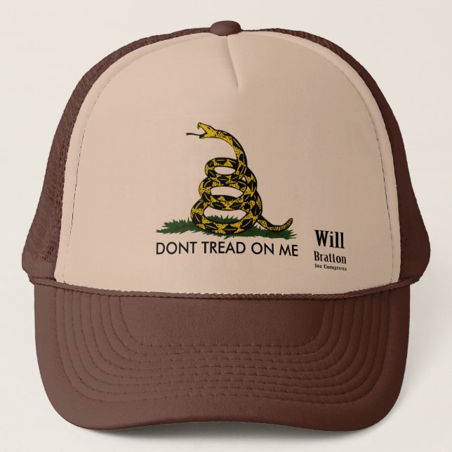 DONT TREAD ON ME, Gadsden Rattler, Will Bratton Trucker Hat (Front)