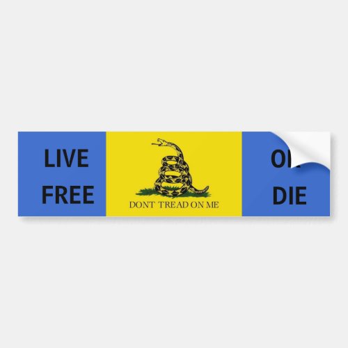 Dont tread on me LIVE FREE OR DIE Bumper Sticker