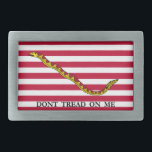 Don't Tread On Me - Navy Jack Flag Rectangular Belt Buckle<br><div class="desc">The "The Right Way" political marketplace is open. Come in and make yourselves at home. Tell your friends about us and send them our link: http://www.zazzle.com/TheRightWay?rf=238549869542096443*</div>