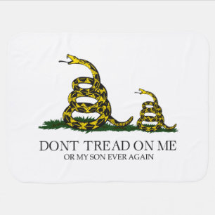 Don't Tread on Me or My Son Gadsden Flag Meme Baby Blanket