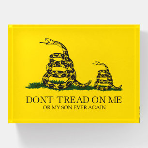 Don't Tread on Me or My Son Gadsden Flag Meme Paperweight