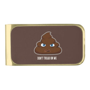 Don't Tread On Me Poo Gold Finish Money Clip