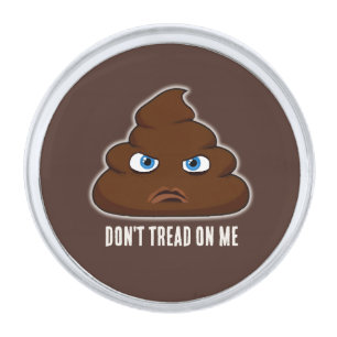 Don't Tread On Me Poo Silver Finish Lapel Pin