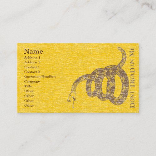 "Don't Tread On Me" Profile Card Business Card Templates