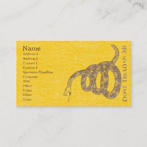 Customizable "Don't Tread On Me" Profile Card Business Card Templates