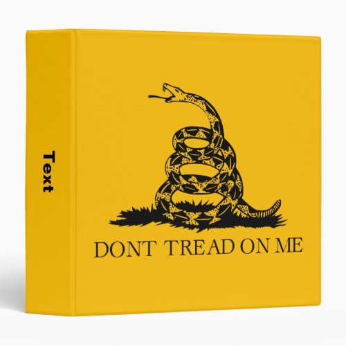 DONT TREAD ON ME Rattlesnake Snake Revolution Flag 3 Ring Binder