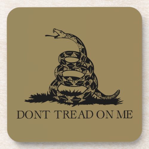 DONT TREAD ON ME Rattlesnake Snake Revolution Flag Beverage Coaster