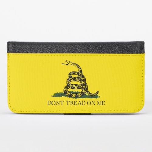 DONT TREAD ON ME Rattlesnake Snake Revolution Flag iPhone X Wallet Case