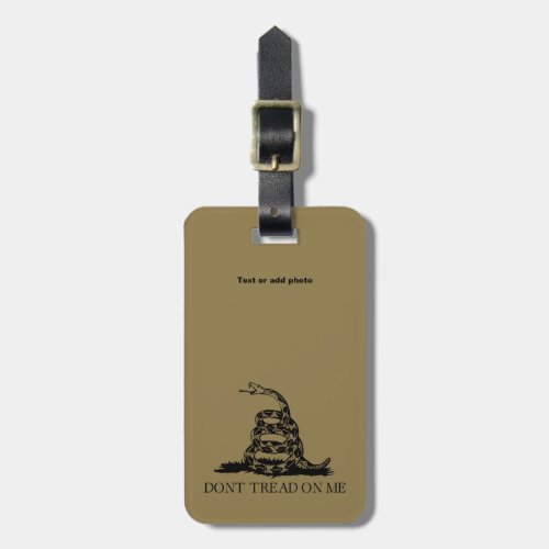 DONT TREAD ON ME Rattlesnake Snake Revolution Flag Luggage Tag