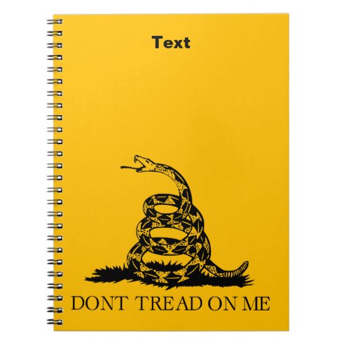 DONT TREAD ON ME Rattlesnake Snake Revolution Flag Notebook