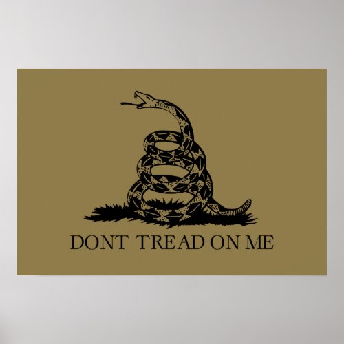 DONT TREAD ON ME Rattlesnake Snake Revolution Flag Poster