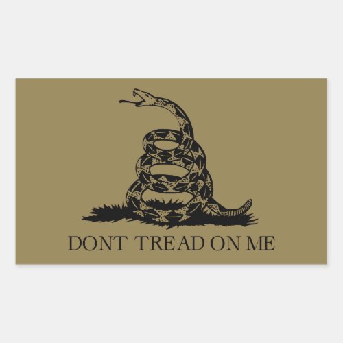 DONT TREAD ON ME Rattlesnake Snake Revolution Flag Rectangular Sticker