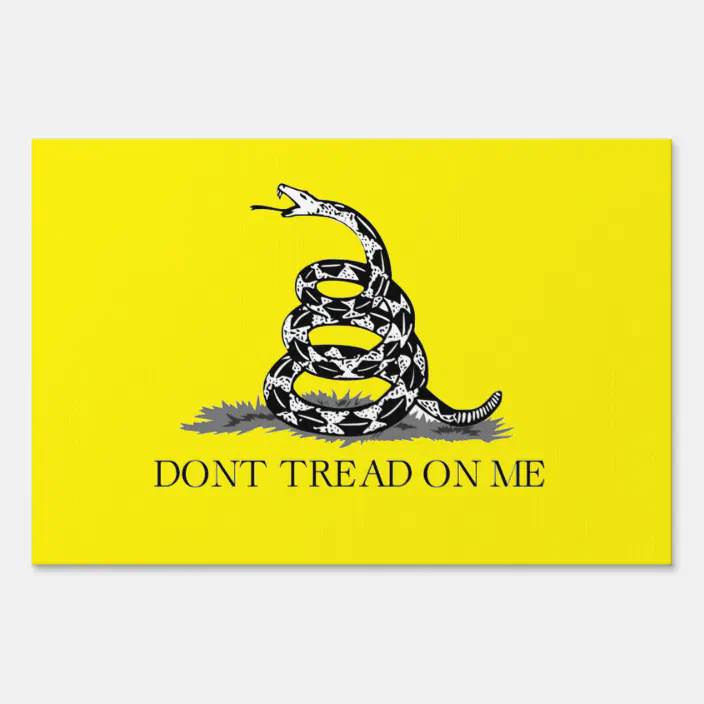 Don't Tread On Me Embossed Small Parking Sign 