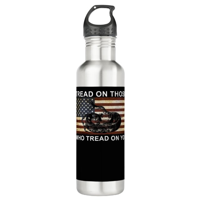 dont tread on me stainless steel water bottle (Front)